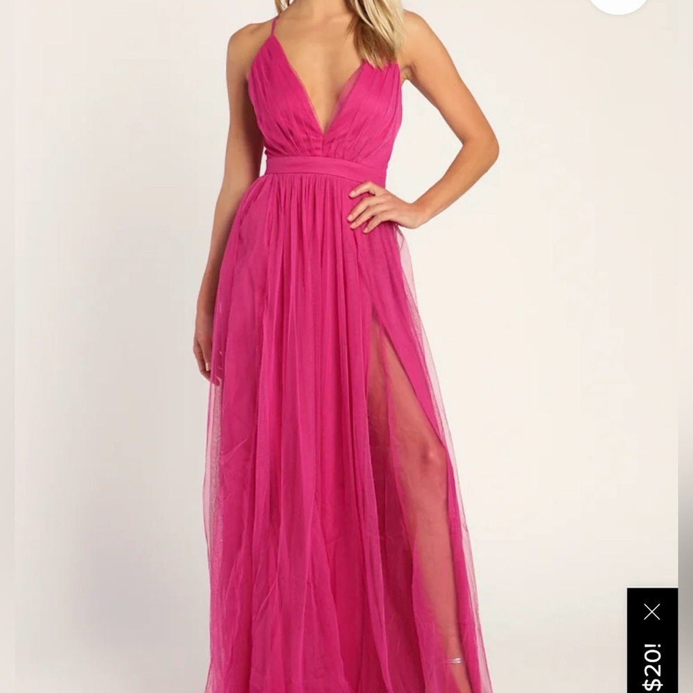 Lulus Rare Beauty Tulle Backless Maxi Dress
